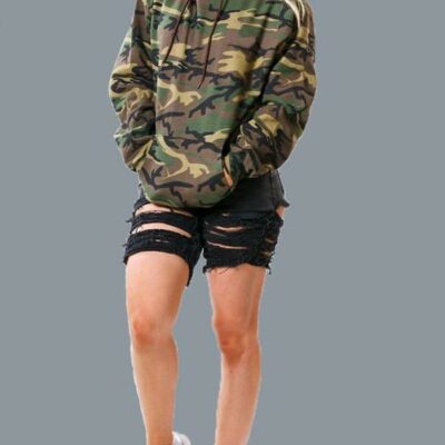 sweat-a-capuche-militaire-femme-617 Dámska vojenská mikina s kapucňou